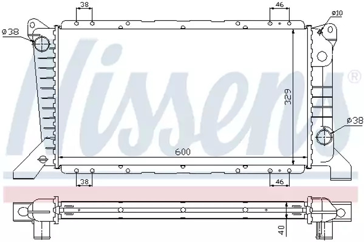 Радіатор охолодження двигуна FORD TRANSIT, NISSENS (62241A) - зображення 1