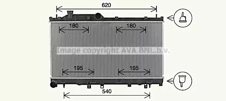 Радіатор охолодження двигуна AVA COOLING (SU2110) - зображення 2