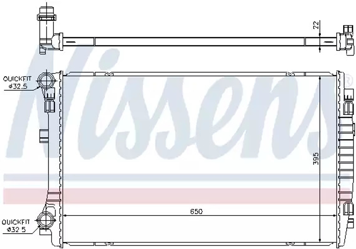 Радіатор охолодження двигуна SEAT TARRACO, VW GOLF, NISSENS (65303) - зображення 1