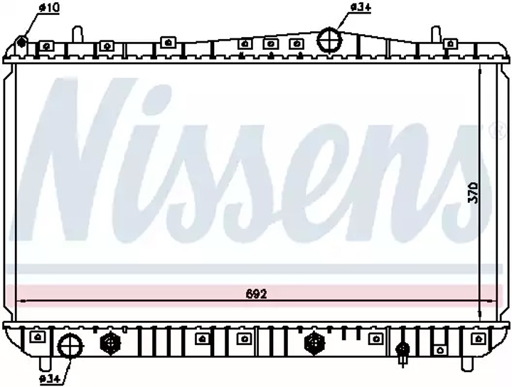 Радіатор охолодження двигуна CHEVROLET LACETTI, DAEWOO NUBIRA, NISSENS (61634) - зображення 1