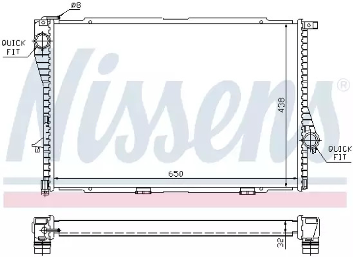 Радиатор охлаждения двигателя BMW 5, NISSENS (60648A) - изображение 1