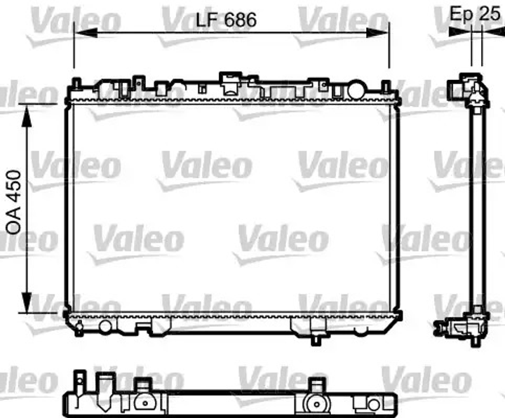 Радиатор охлаждения двигателя NISSAN X-TRAIL, VALEO (735081) - изображение 1