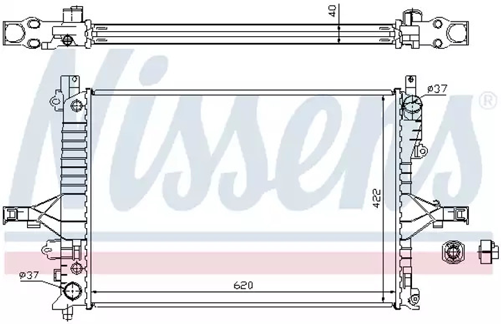 Радиатор охлаждения двигателя VOLVO XC70, NISSENS (65553A) - изображение 1