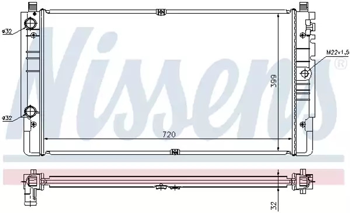 Радіатор охолодження двигуна VW TRANSPORTER, NISSENS (65238A) - зображення 1