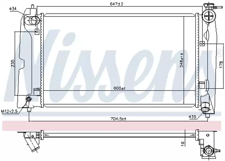 Радиатор охлаждения двигателя EMGRAND EC7-RV, NISSENS (606685) - изображение 1