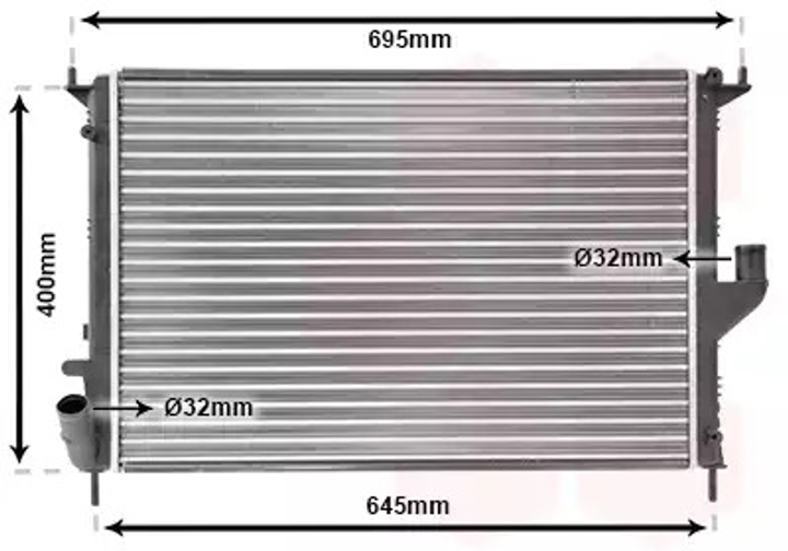 Радиатор охлаждения двигателя RENAULT SANDERO/STEPWAY, DACIA DUSTER, Van Wezel (43002477) - изображение 1