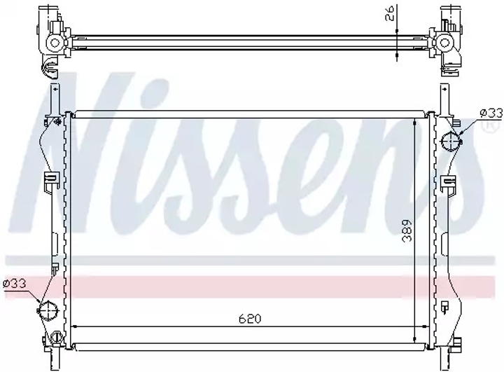 Радіатор охолодження двигуна FORD TRANSIT, NISSENS (62044A) - зображення 1