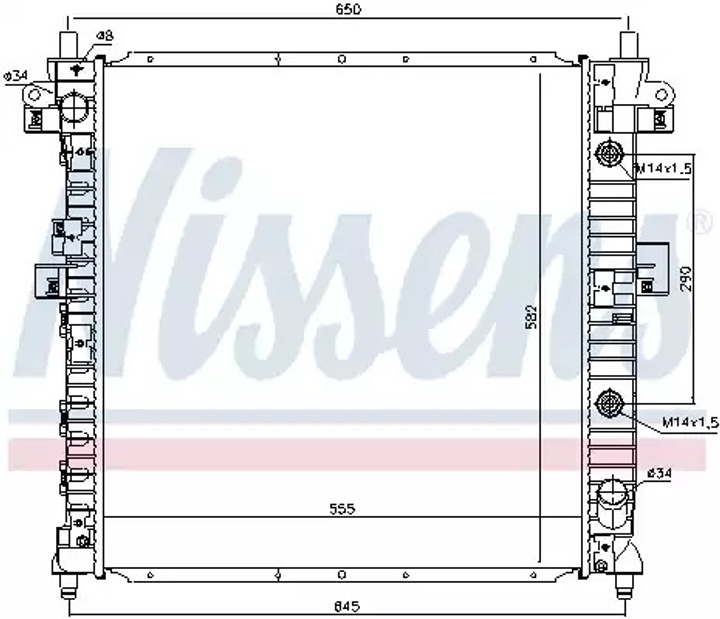 Радиатор охлаждения двигателя SSANGYONG ACTYON, NISSENS (64316) - изображение 1