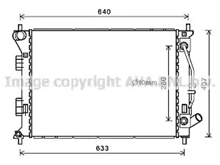 Радиатор охлаждения двигателя HYUNDAI i30, KIA CEE'D, AVA COOLING (HY2436) - изображение 1