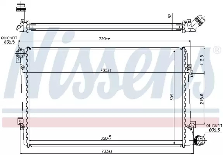 Радиатор охлаждения двигателя SKODA SUPERB, SEAT ALTEA, NISSENS (65292) - изображение 1