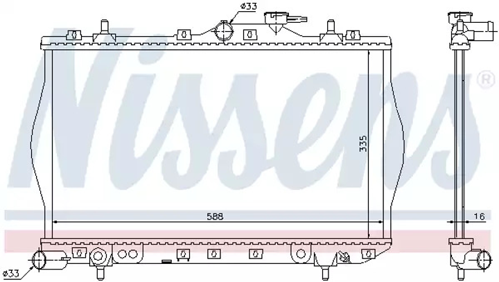 Радиатор охлаждения двигателя HYUNDAI ACCENT, NISSENS (622971) - изображение 1