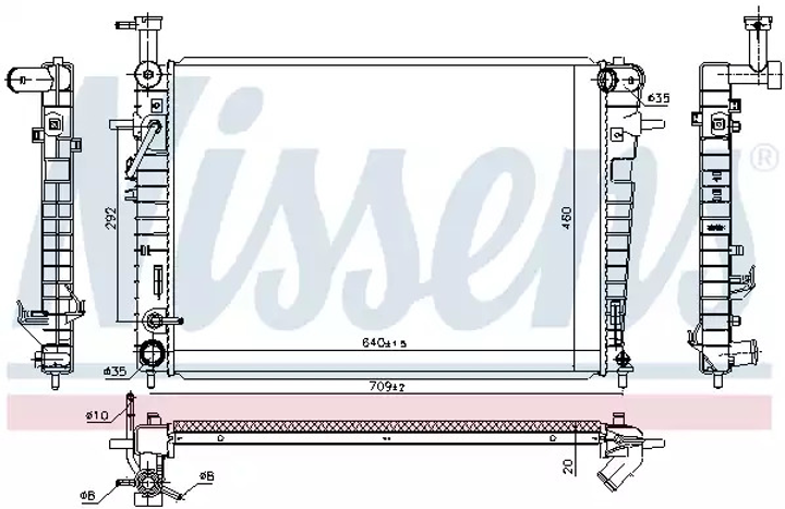 Радиатор охлаждения двигателя HYUNDAI TUCSON, NISSENS (675005) - изображение 1