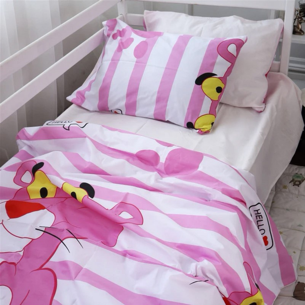 Акція на Комплект постільної білизни MirSon Полуторний 143 x 210 см Kids Time 17-0110 Pink Pantere Бязь від Rozetka