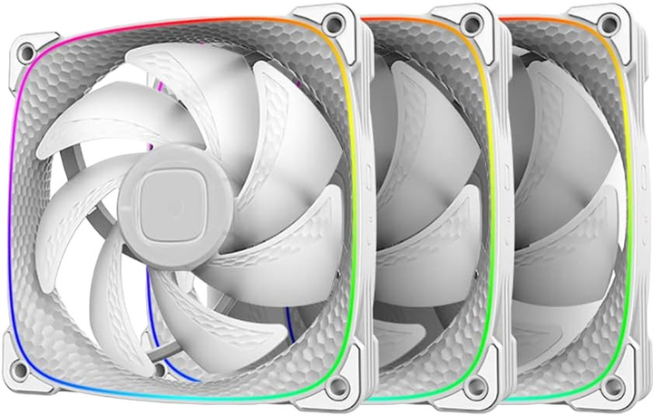 Кулер Geometric Future Squama 2503 RGB 120 mm - 3 шт. White (LUGF-008) - изображение 1