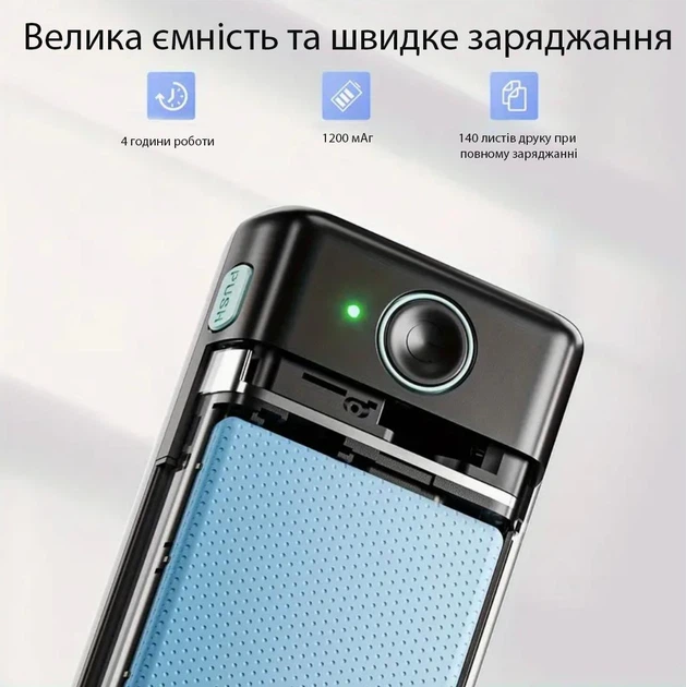 Портативний бездротовий термопринтер Phomemo M08F А4 з Bluetooth