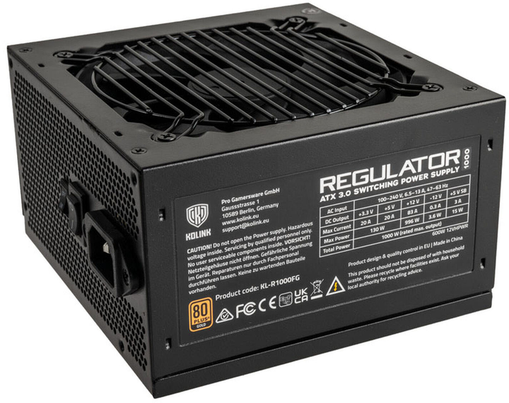 Блок питания KoLink REGULATOR 80 Plus Gold 1000 W (100273746) - изображение 1