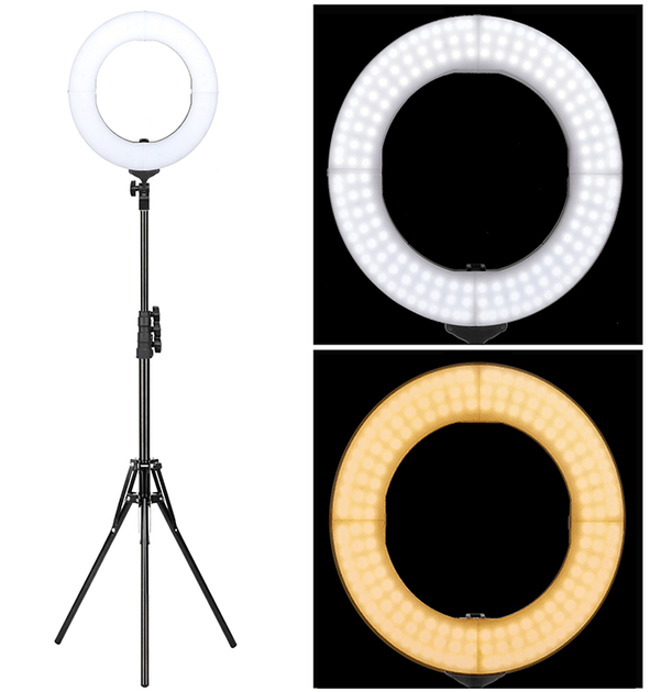 Держатель и лампа с кольцевым освещением 14" ZM336 180cm Tripod Stand 3200-5600K - изображение 6