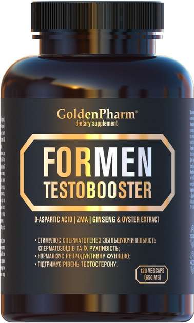 Тестобустер для мужчин капсулы 650 мг №120 Golden Farm Testobooster for Men (4820183471444) - изображение 1