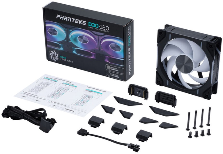 Wentylator Phanteks D30-120 D-RGB Regular Single Pack Black (8300253) - obraz 8