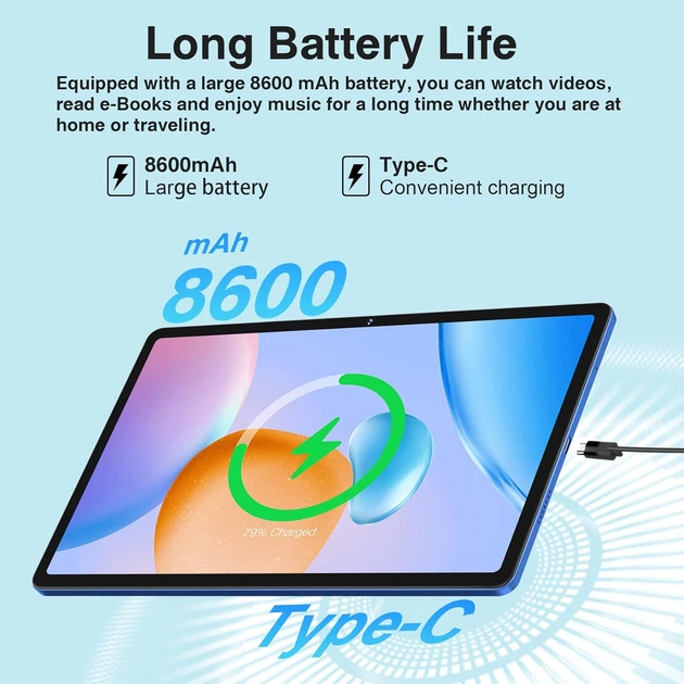 Планшет 11" ZIOVO Z128 8+8/256Gb 8 ядер Android 13 8600 mAh Синий (102027500) - Б/У - изображение 4