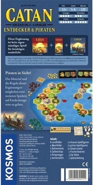 Додаток до настільної гри Kosmos Catan: Explorers and Pirates для 5-6 гравців 694111 (4002051694111) - зображення 2