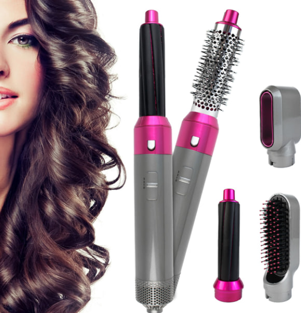 Стайлер випрамляч браш 5в1 Hot Air Styler для різних типів волосся з функціями надання об'єму випрямлення укладання - изображение 9