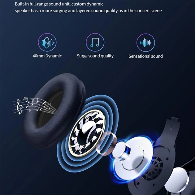Навушники Celebrat A28 Bluetooth Headphones Black - Фото 2 Навушники Celebrat A28 Bluetooth Headphones Black - зображення 2