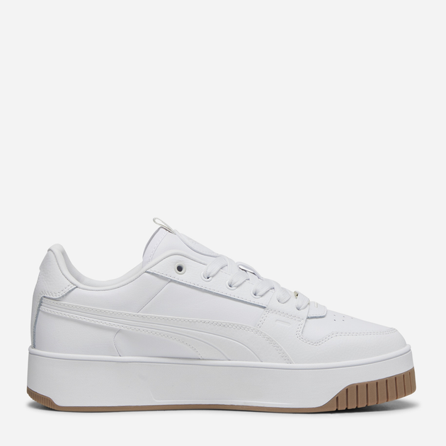 Акція на Жіночі кеди низькі Puma Carina Street Lux 39748701 40.5 (7UK) 26 см Puma White-Puma White-Puma Gold від Rozetka