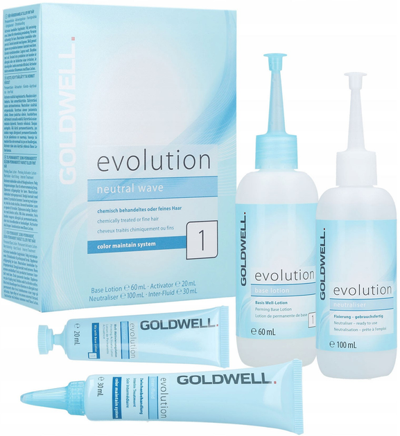 Zestaw Goldwell Evolution Neutral Wave lotion 60 ml + activator 20 ml + neutraliser 100 ml + fluid 30 ml (4021609035459) - obraz 2