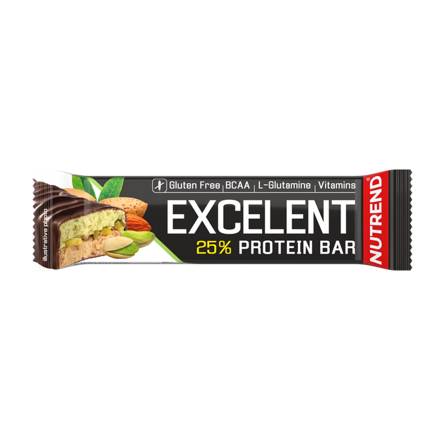 Протеїновий батончик Nutrend Excelent Protein bar, 85 г., Фісташка - мигдаль - Фото 1 Протеїновий батончик Nutrend Excelent Protein bar, 85 г., Фісташка - мигдаль - зображення 1