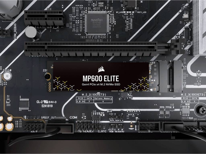 Dysk SSD Corsair MP600 Elite 2 TB PCIe 4.0 x4, NVMe 2.0, M.2 2280 Czarny (840006677659) - obraz 6