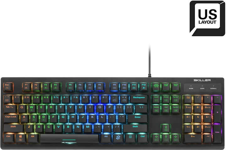 Клавіатура дротова Sharkoon Skiller SGK30 Huano Blue USB Black (4044951030033) - зображення 2