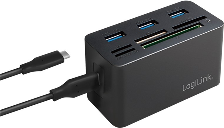 Hub USB Logilink USB 3.2 Gen 1 Dock Station Black (4052792048643) - obraz 2