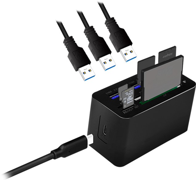 USB-хаб Logilink USB 3.2 Gen 1 Dock Station Black (4052792048643) - зображення 4