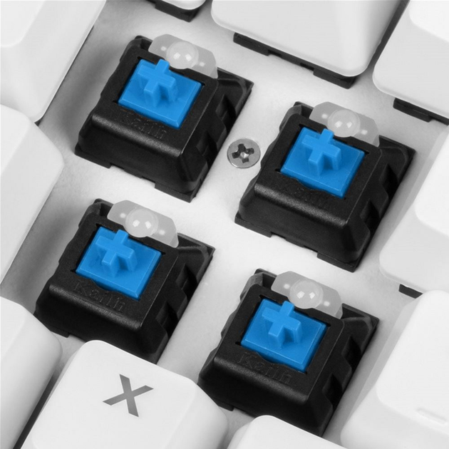 Klawiatura przewodowa Sharkoon Skiller SGK3 Kailh Blue USB White (4044951032174) - obraz 3