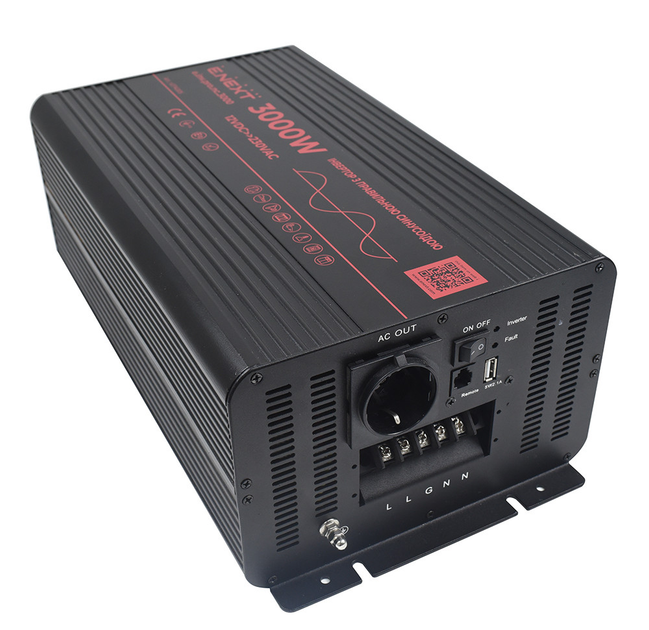 Инвертор 12/220В 3000Вт 220x360x150мм IP20 чистый синус [s074005] E ...