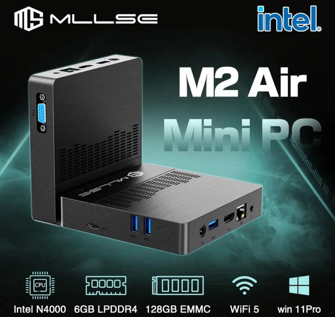 Міні ПК MLLSE M2 Air Mini PC Intel N4000 / 6GB RAM / 128GB ROM