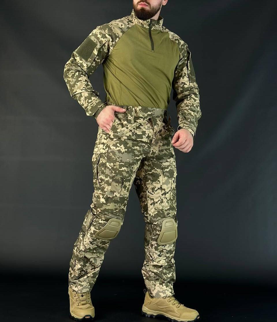 Військова форма піксель з наколінниками тактичний костюм піксельний, костюм ЗСУ комплект M - зображення 1