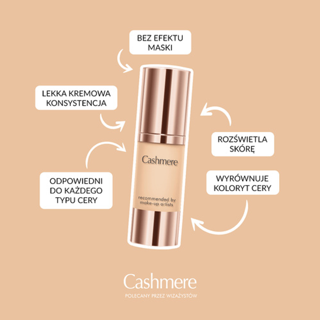 Тональний крем для обличчя Cashmere освітлюючий стійкий Ivory 30 мл (5900525070524) - зображення 3