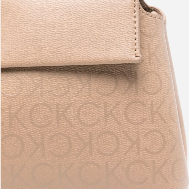 Сумка жіноча середня Calvin Klein K60K612143-0HF Бежева (8720639006830) - зображення 5
