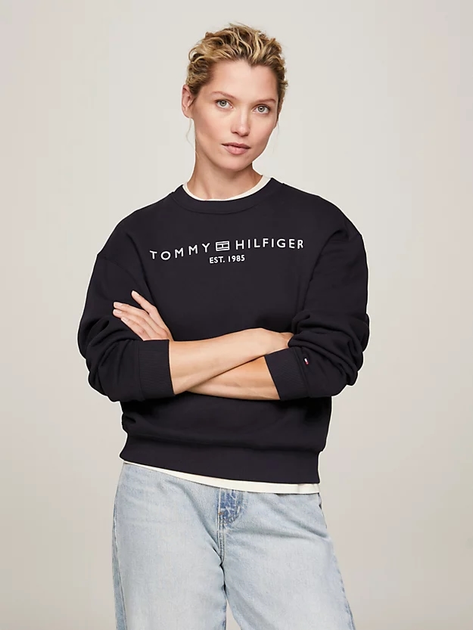 Bluza damska bez kaptura Tommy Hilfiger WW0WW39791-DW5 S Czarna (8720646212095) - obraz 1