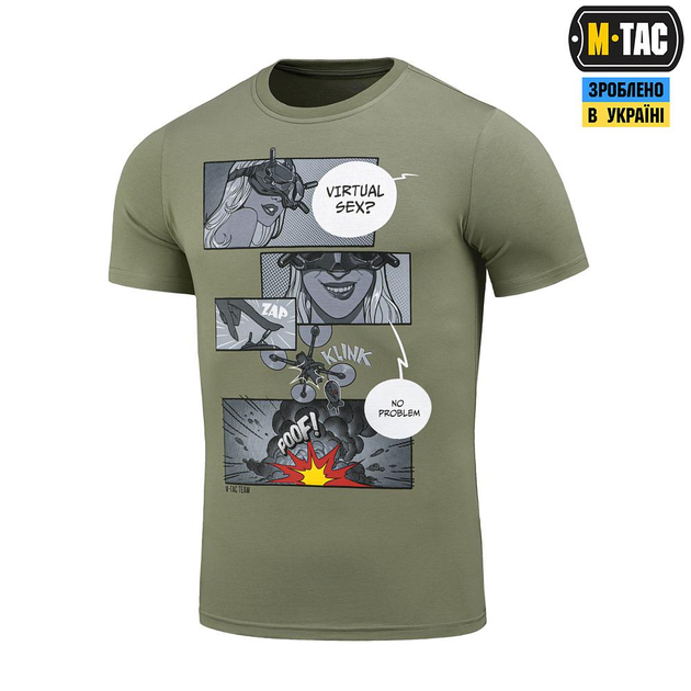 Тактична літня футболка M-Tac Comics Drone Girl Light Olive олива 2XL - зображення 1