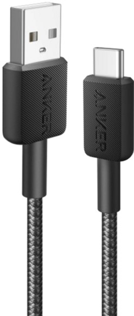 Кабель Anker 322 USB-A to USB-C - 0.9 м Nylon Black (A81H5G11) - зображення 1