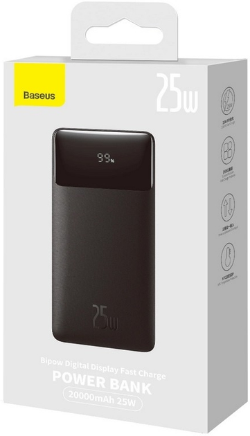 Powerbank Baseus Bipow Digital Display Fast charge Power bank 20000 mAh 25W Black (PPBD020301) - obraz 11