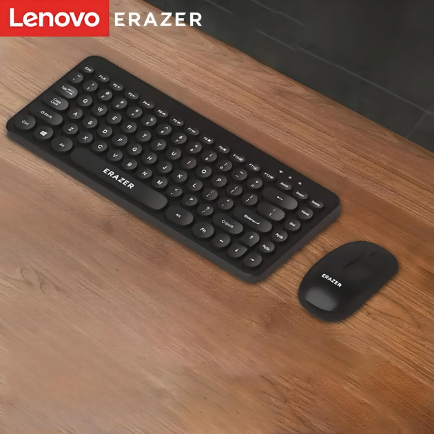 Комплект беспроводной Lenovo ERAZER KN303 клавиатура + мышь, USB 2.4 ГГц, 1200 DPI, чёрный - изображение 3