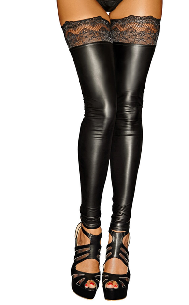 Чулки под латекс с кружевом Noir Handmade F135 Powerwetlook stockings ...