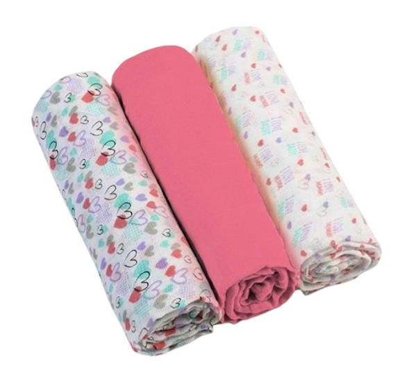 Пелюшки муслинові бавовняні (70х70 см) 3 шт.( Рожевий) "BabyOno" 348/02 5901435407967 - Фото 1 Пелюшки муслинові бавовняні (70х70 см) 3 шт.( Рожевий) "BabyOno" 348/02 5901435407967 - зображення 1