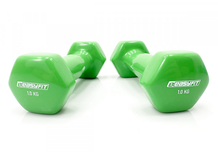Гантель для фітнесу 1 кг EasyFit з вініловим покриттям. - Фото 2 Гантель для фітнесу 1 кг EasyFit з вініловим покриттям. - зображення 2