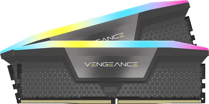 Оперативна пам'ять Corsair DDR5-5600 65536MB PC5-44800 (Kit of 2x32768) Vengeance RGB Grey (CMH64GX5M2B5600Z36K) - зображення 1