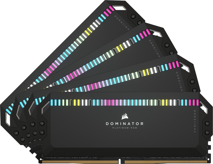 Pamięć RAM Corsair DDR5-6400 65536MB PC5-51200 (Kit of 4x16384) Dominator Platinum RGB Black (CMT64GX5M4B6400C32) - obraz 1